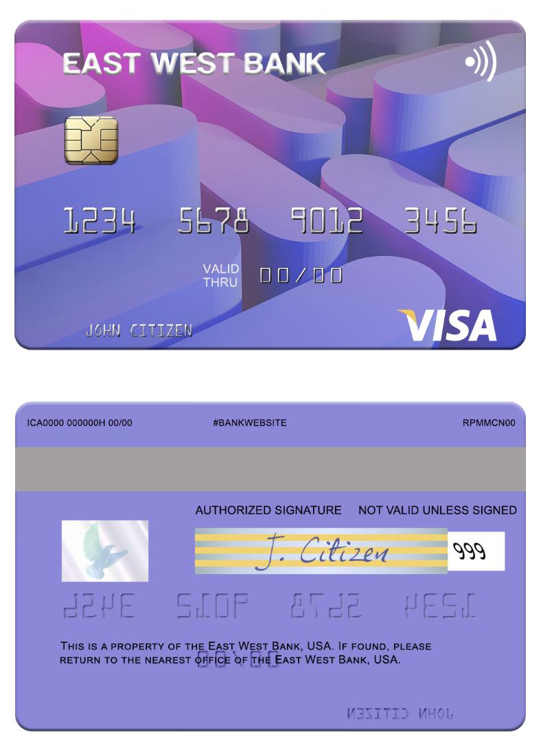USA East West Bank visa card